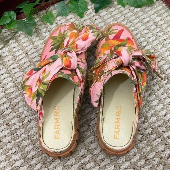 FARM RIO Womens Mango Trees Mule Sneaker With Bow EUA 9 / EUR 40 - Picture 9 of 11